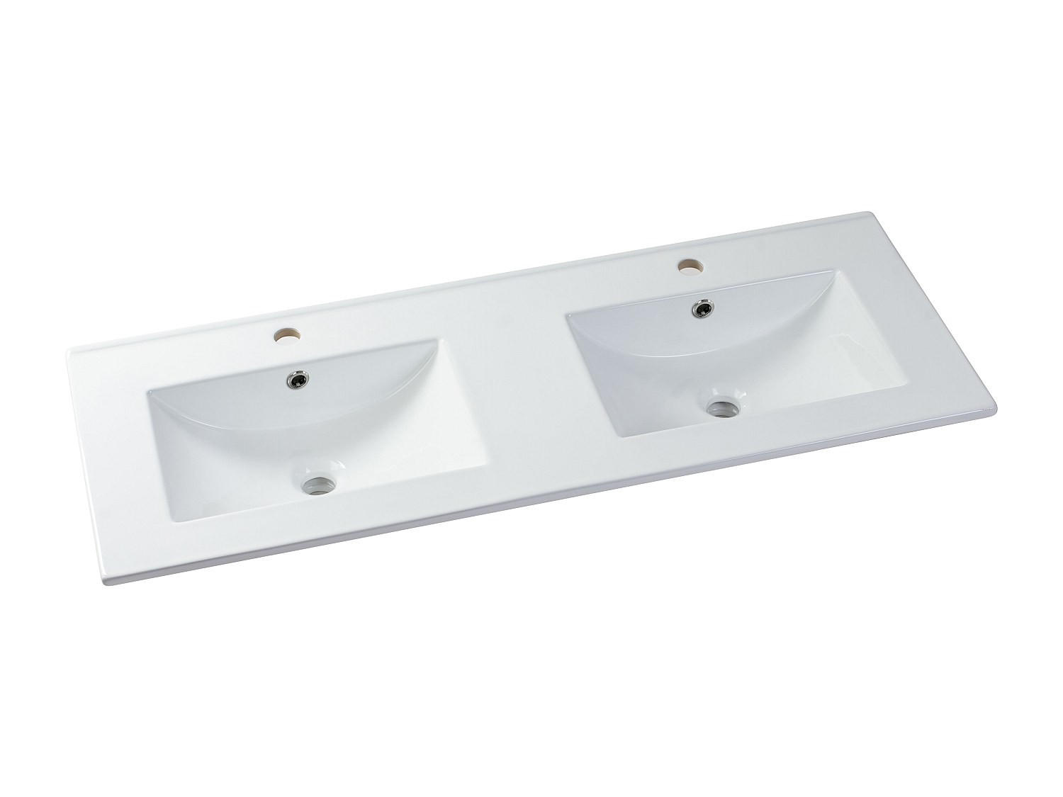 EINBAUWASCHBECKEN rechteckig - 122 x 46,5 cm - Keramik - Weiß - MOTIAC - Weiß, Keramik (122/17/46.5cm) - Vente-Unique