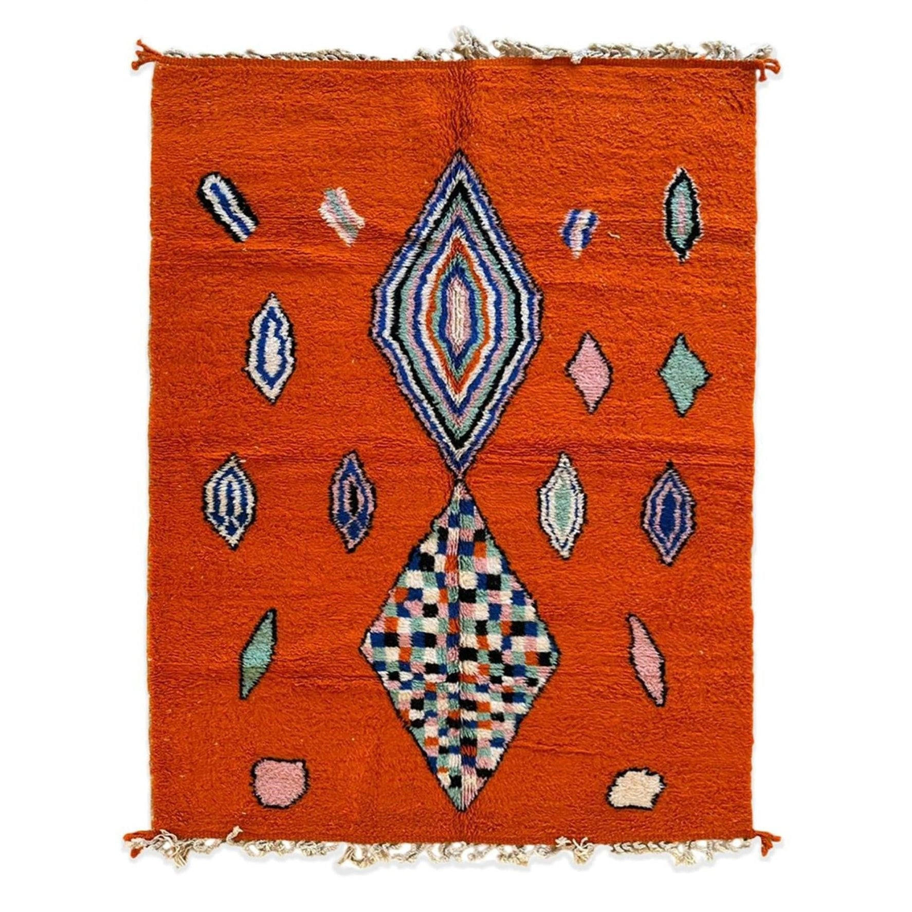 BERBERTEPPICH aus Marokko modern aus Wolle 250x 350 cm - Orange, Naturmaterialien (250/350cm) - AFK Living
