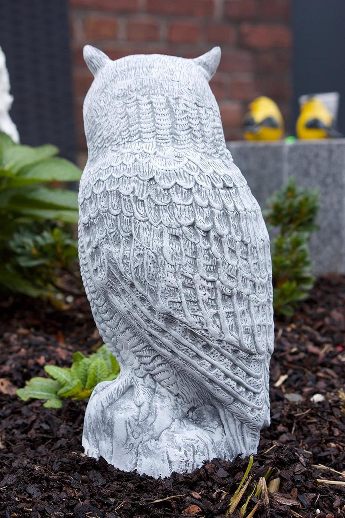 STEINFIGUR große Eule Uhu frostfest massiver Steinguss - Grau, Stein (24/44/22cm) - stoneandstyle