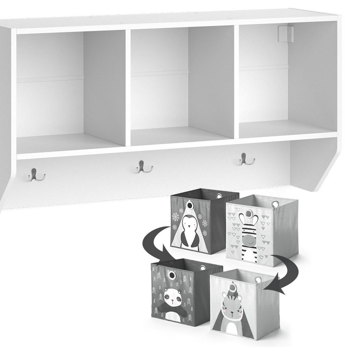 POLICE NA DĚTSKÝ POKOJ Luigi Bílá - bílá, kompozitní dřevo (31/56/107.2cm) - Vicco