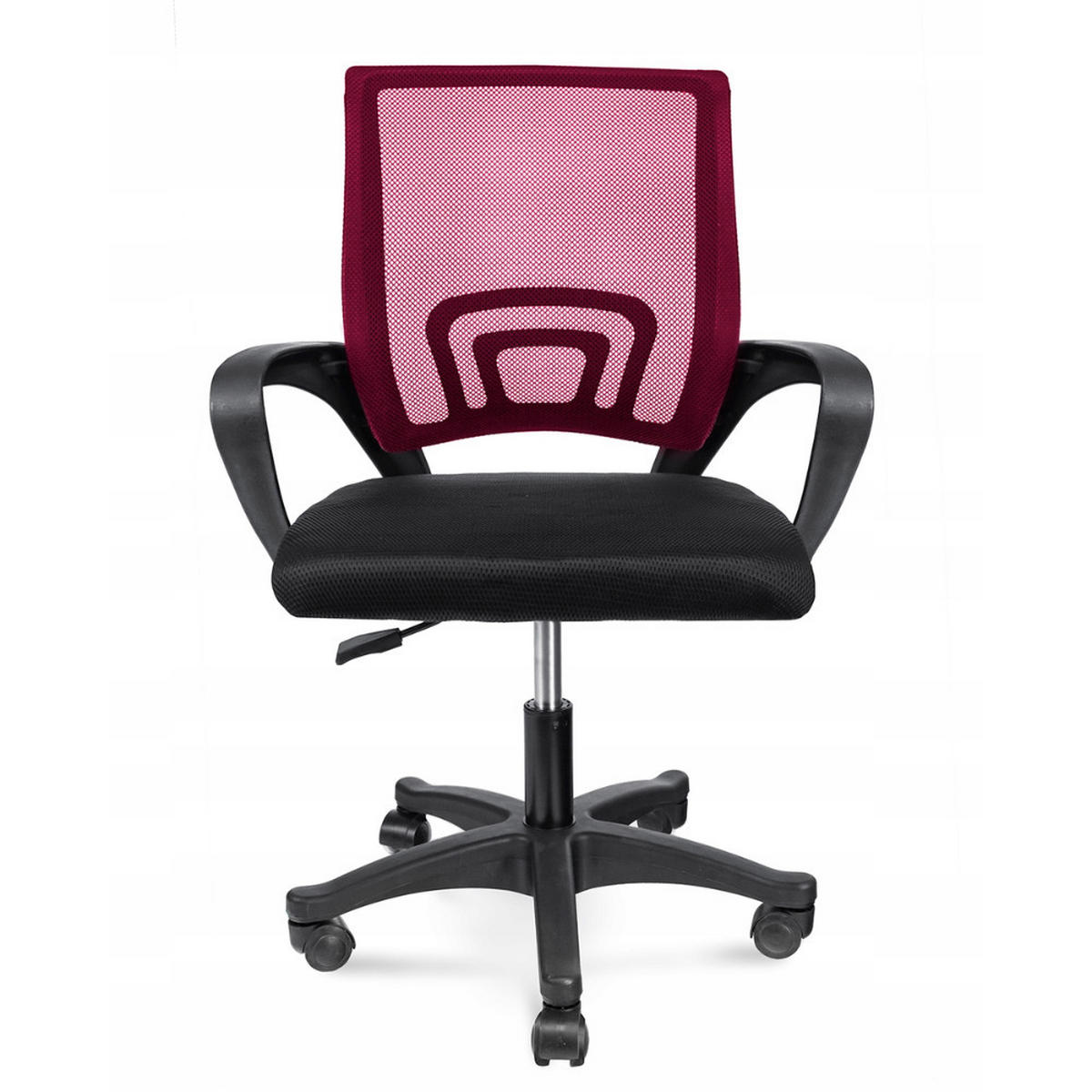 DREHSTUHL Smart -schwarz/burgund - Rot/Schwarz, Kunststoff (64/91/54cm) - JuMi