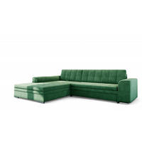ECKSOFA Lusaka Mit Schlaffunktion - Grün, Holzwerkstoff/Textil (292/198cm) - Fun Möbel