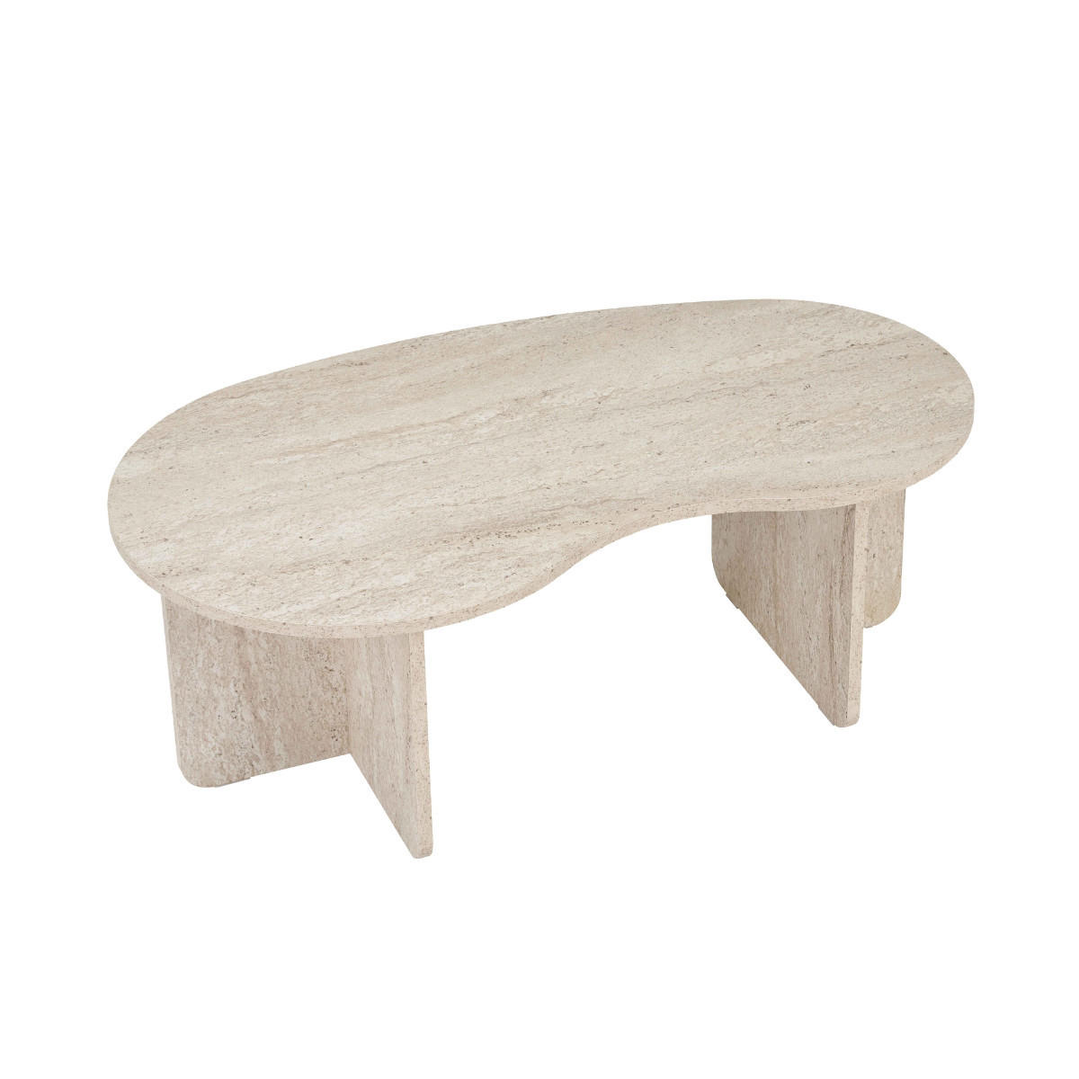 KONFERENČNÍ stolek s organickou deskou, délka 110 cm - MOSS - béžová, kompozitní dřevo (110/60/40cm) - Calicosy