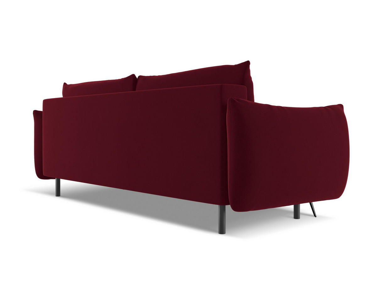 3-SITZER SOFA mit Schlaffunktion Samt Stoff Grau - Schwarz/Grau, Kunststoff/Textil (255/85/105cm) - Makamii