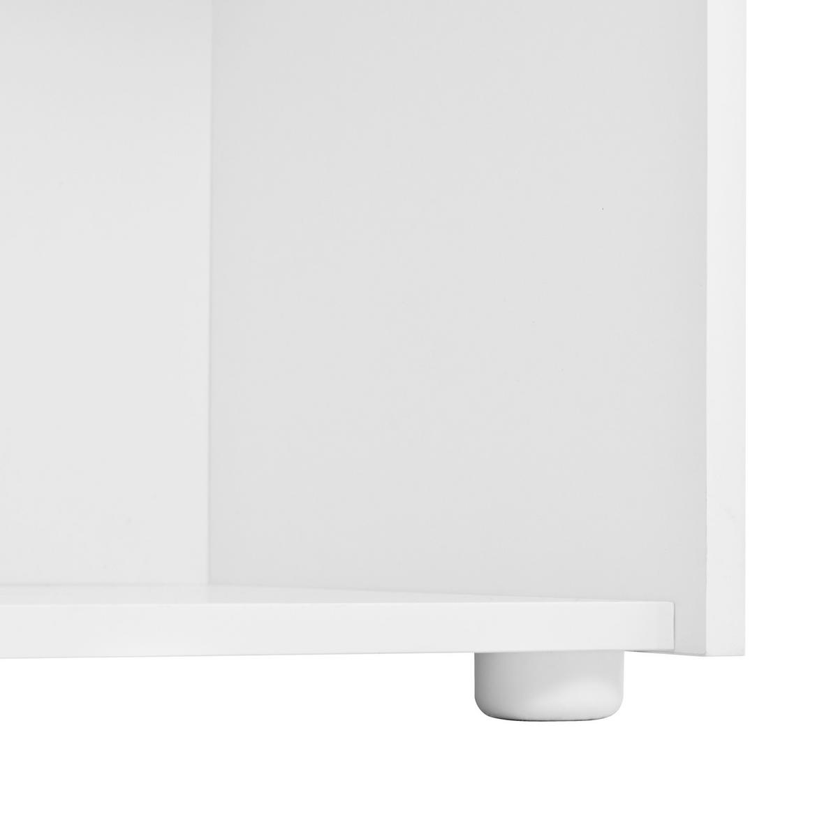 VITRINE aus Spanplatte und Acryl 40x50x179 cm Weiß/Natur mit LED-Beleuchtung und 2 Türen - Naturfarben, Holzwerkstoff (50/179/40cm) - Modfu