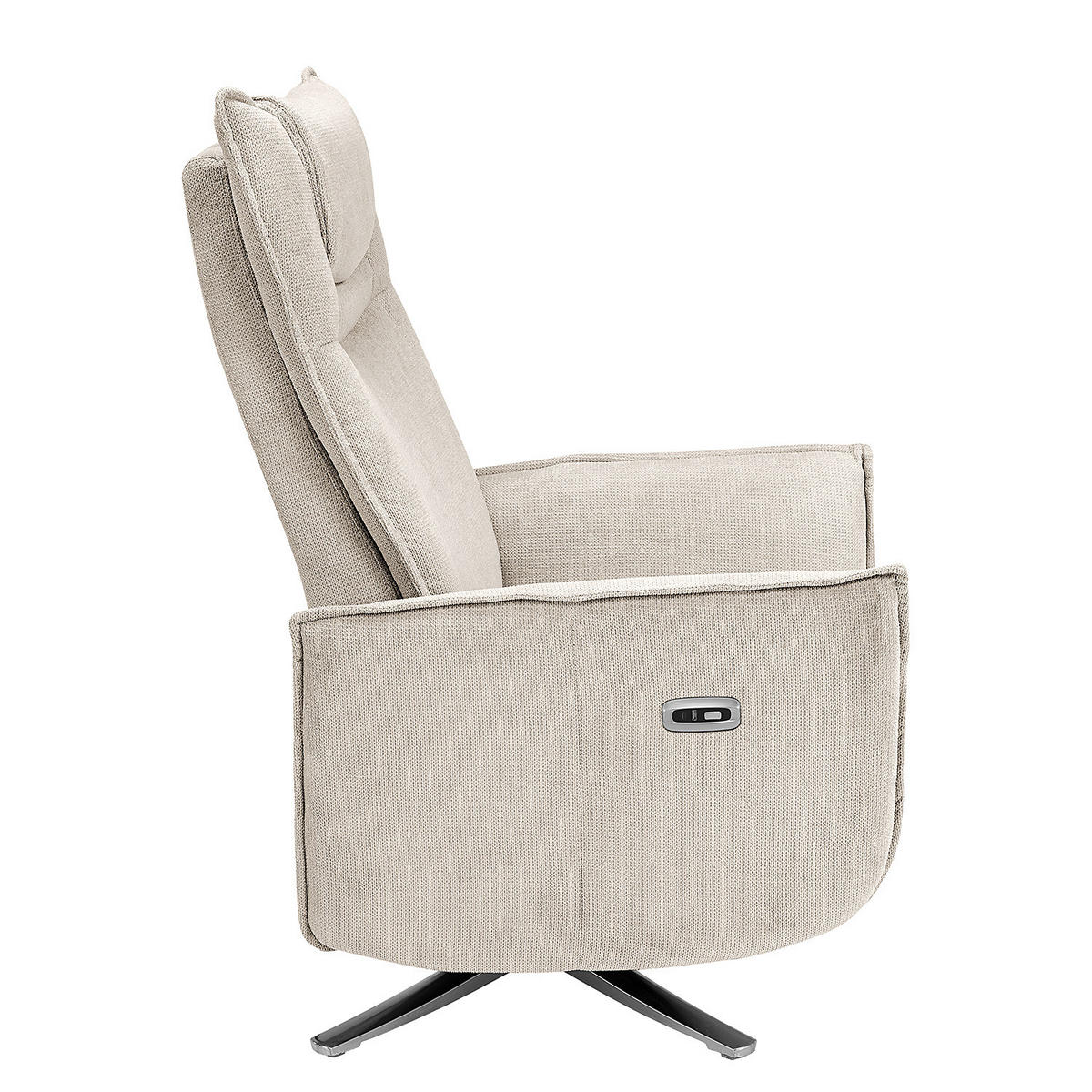 RELAXSESSEL - Microfaser / Metall - Hellgrau / Schwarz - Silberfarben/Hellgrau, Textil/Metall (73/111/85cm) - home24