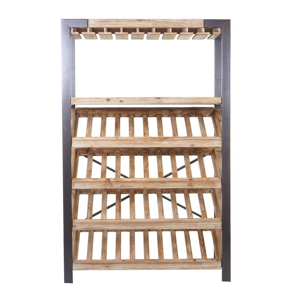WEINREGAL Braun, Schwarz - Schwarz/Braun, Holz (114/189/39cm) - MCW