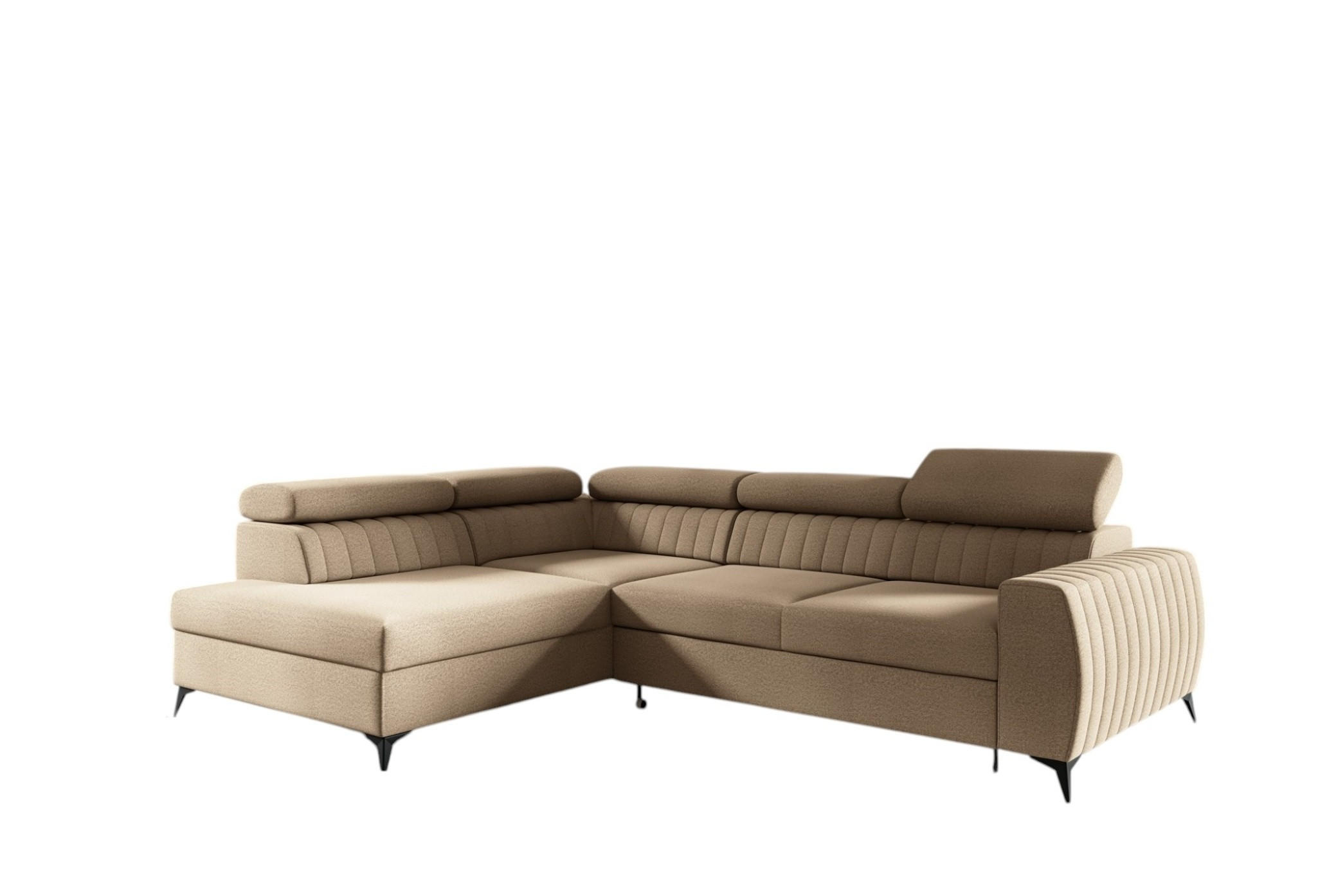 Fun Möbel Ecksofa Beige 270x200 cm