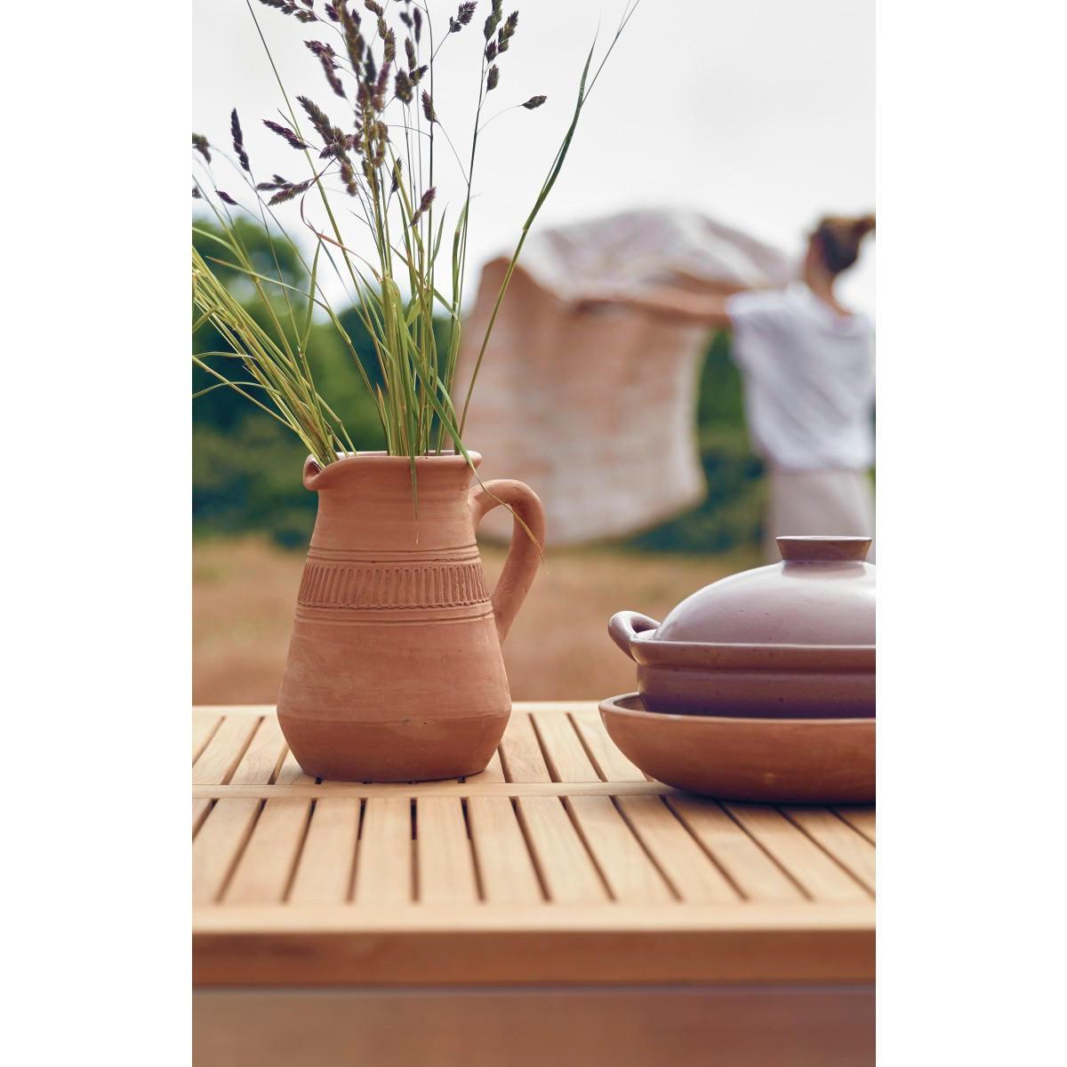 GARTENTISCH Arno Natur aus Teak - Naturfarben, Holz (90/150/74cm) - Tikamoon