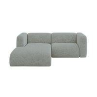 ECKSOFA Ottomane Links MIRA-L1 227x179x89 Grün Velours - Schwarz/Hellgrün, Holzwerkstoff/Kunststoff (227/179cm) - ALTDECOR