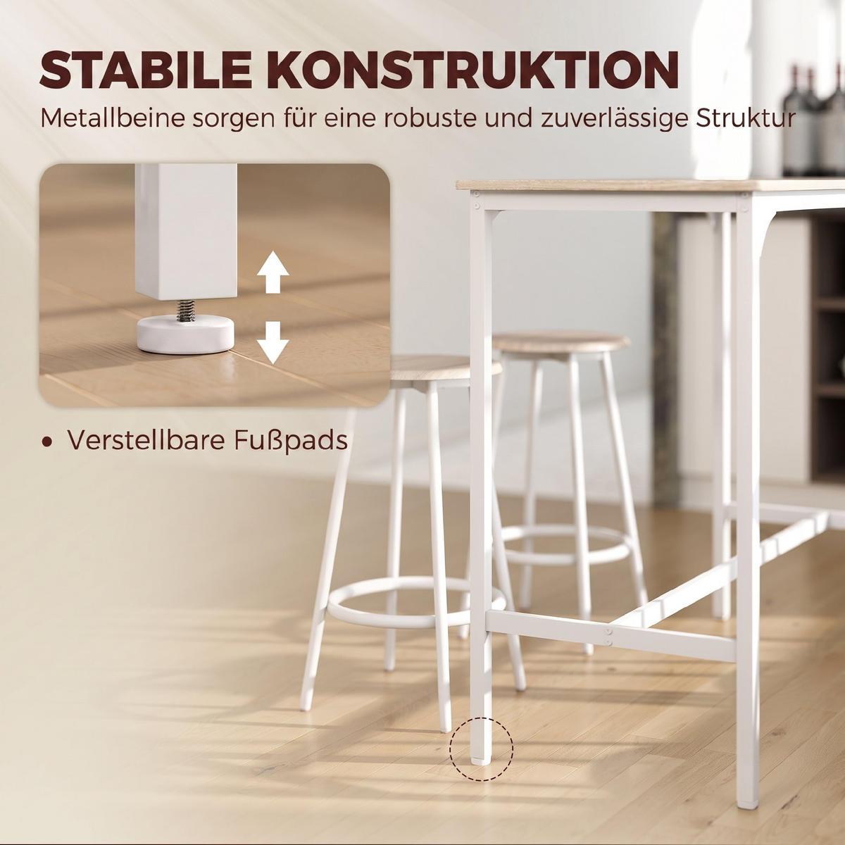 BAR-SET Eichefarben 110.0/50.0/89.5cm - Eichefarben, Holzwerkstoff (50/89.5/110cm)