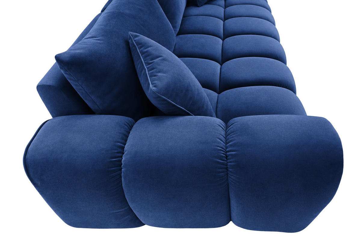 ROZKLÁDACÍ POHOVKA s úložným prostorem, velurová tkanina Bluvel, Inkoustově modrá, COSMOPOLITAN - modrá, dřevo (240/97cm) - Kaiser Möbel
