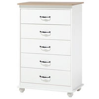 KOMMODE 5 Schubladen weiß Sharon - Schwarz/Weiß, Holzwerkstoff (76/117/39cm) - Beliani