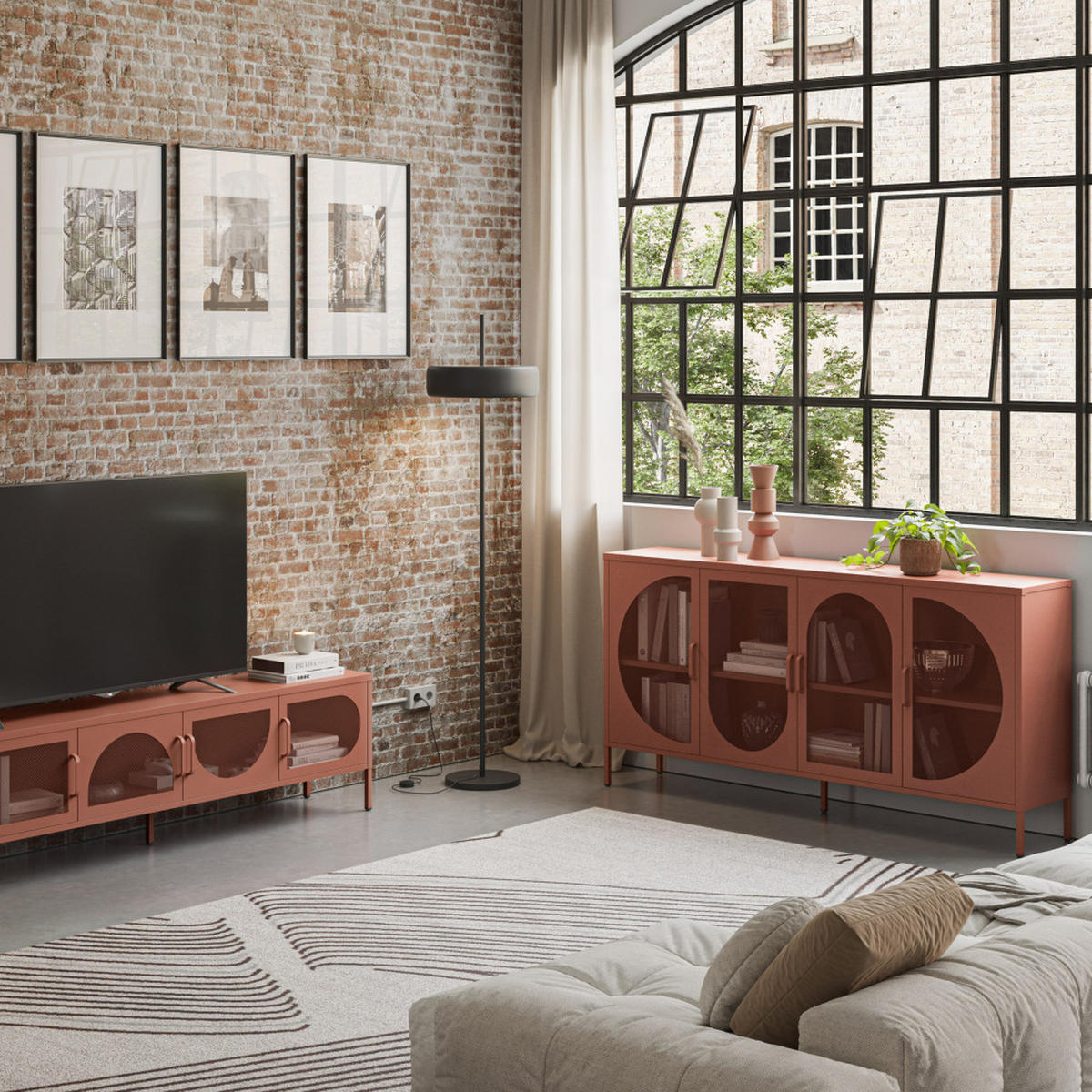 KOMMODE Tayra Braun 160/40/90 cm - Braun, Metall (40/90/160cm) - Drawer