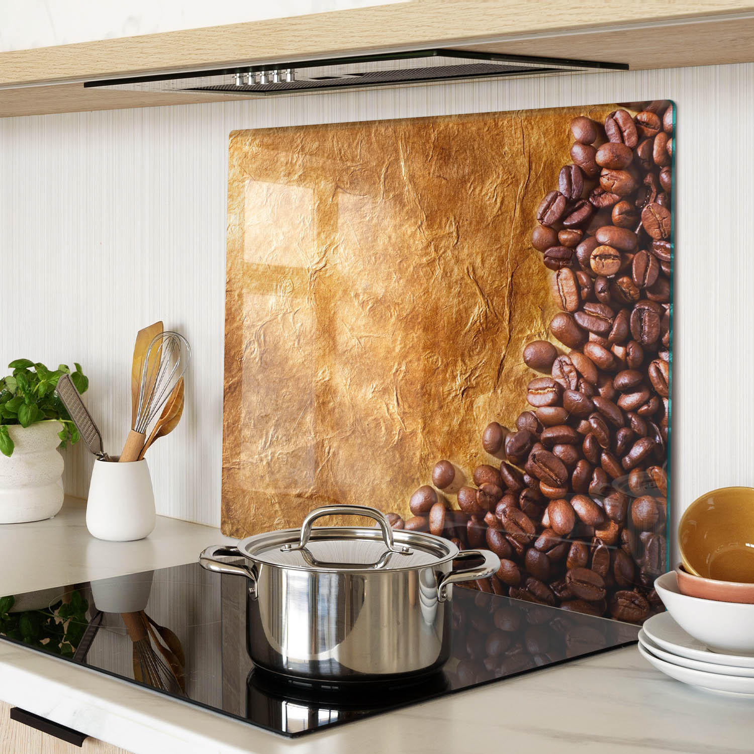 GLASPLATTE 60x52 cm Kaffeebohnen - Braun, Glas (60/0.4/52cm) - TULUP