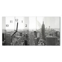 WANDUHR 60x30 cm - Gras - Schwarz, Glas (60/30/0.4cm) - TULUP