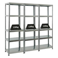 SCHWERLASTREGAL Steel Eagle 3er-Set mit 3x 180x60x40 cm Fachlast 130 kg Verzinkt - Silberfarben, Metall (180/180/40cm) - PROREGAL