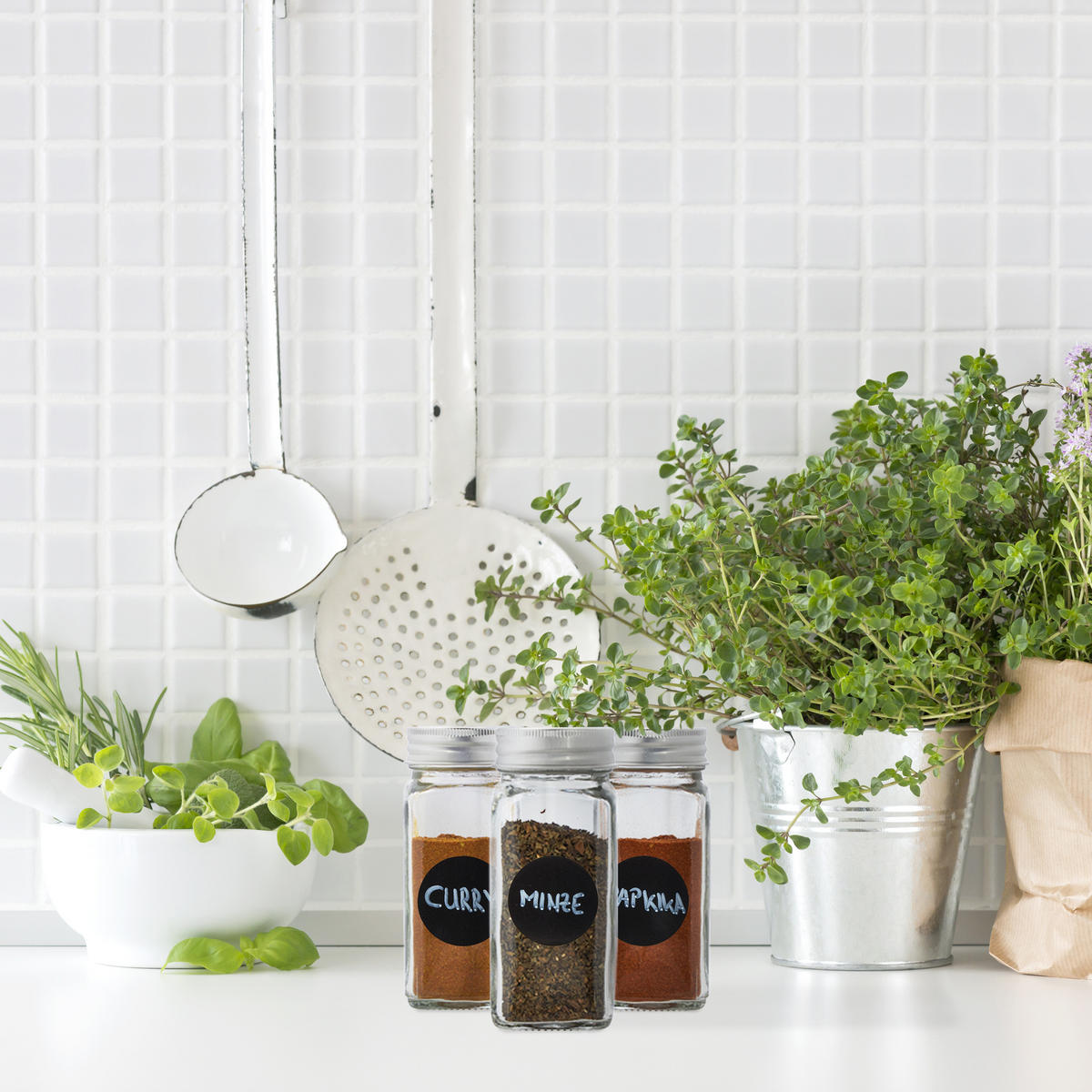 36XSKLENENÉ koreničky - priehľadné, kov/plast (4.5/11/4.5cm) - Relaxdays