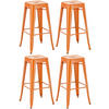 BARHOCKER 4er Set Metall orange - Orange, Metall (43/76/43cm) - CLP
