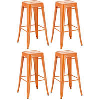 BARHOCKER 4er Set Metall orange - Orange, Metall (43/76/43cm) - CLP