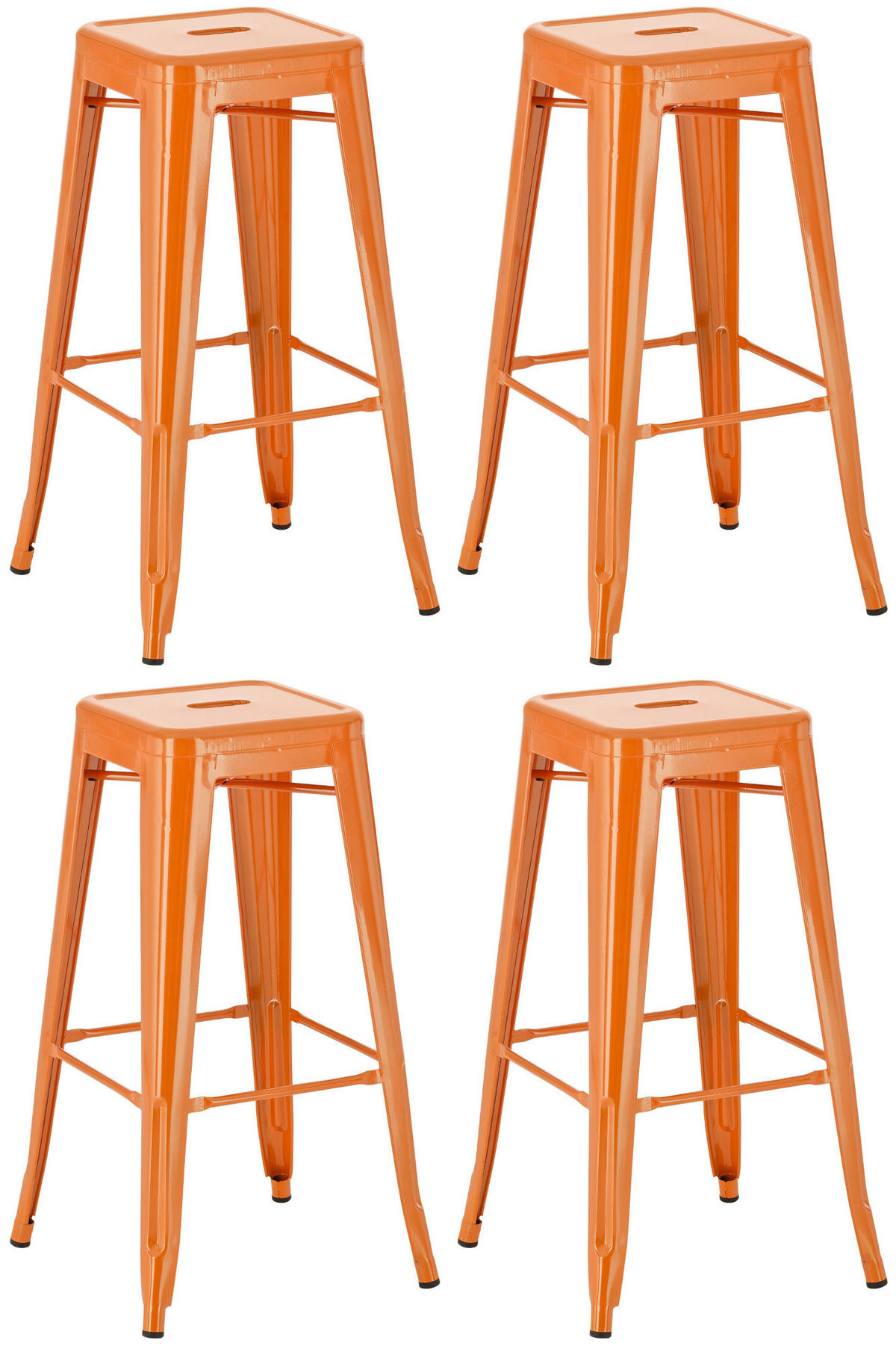 BARHOCKER 4er Set Metall orange - Orange, Metall (43/76/43cm) - CLP