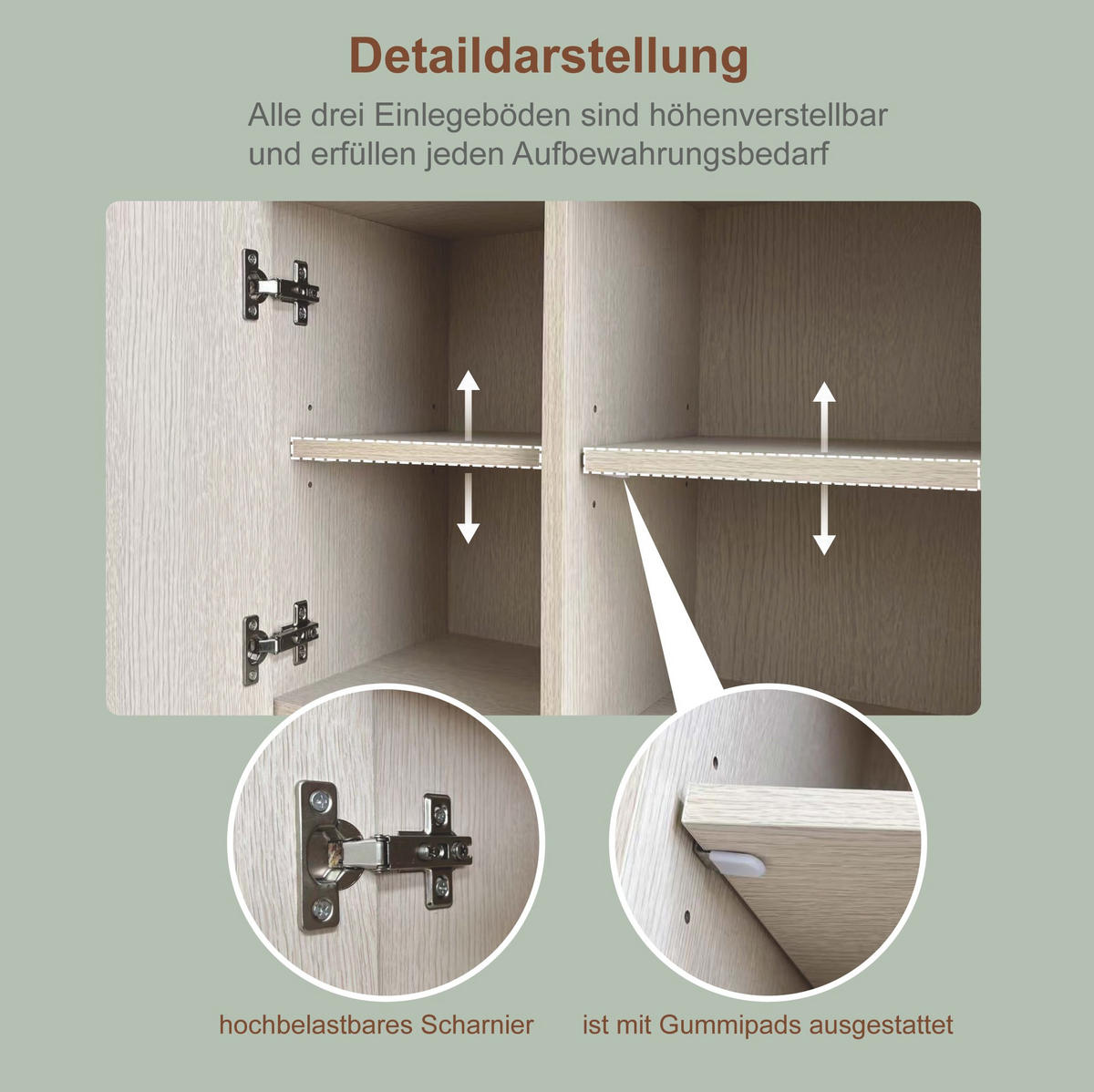 BUFFET 80/35/181 cm Weiß aus MDF mit Mikrowellenfach - Weiß, Holzwerkstoff (80/181/35cm) - OKWISH