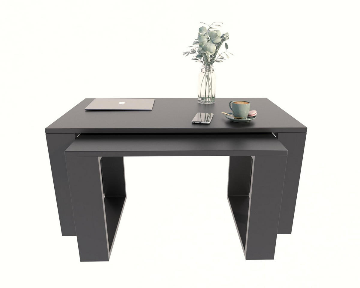 COUCHTISCH WESTA Schwarz 2er-Set - Schwarz, Holzwerkstoff (50/100/47.8cm) - Matkam Möbel