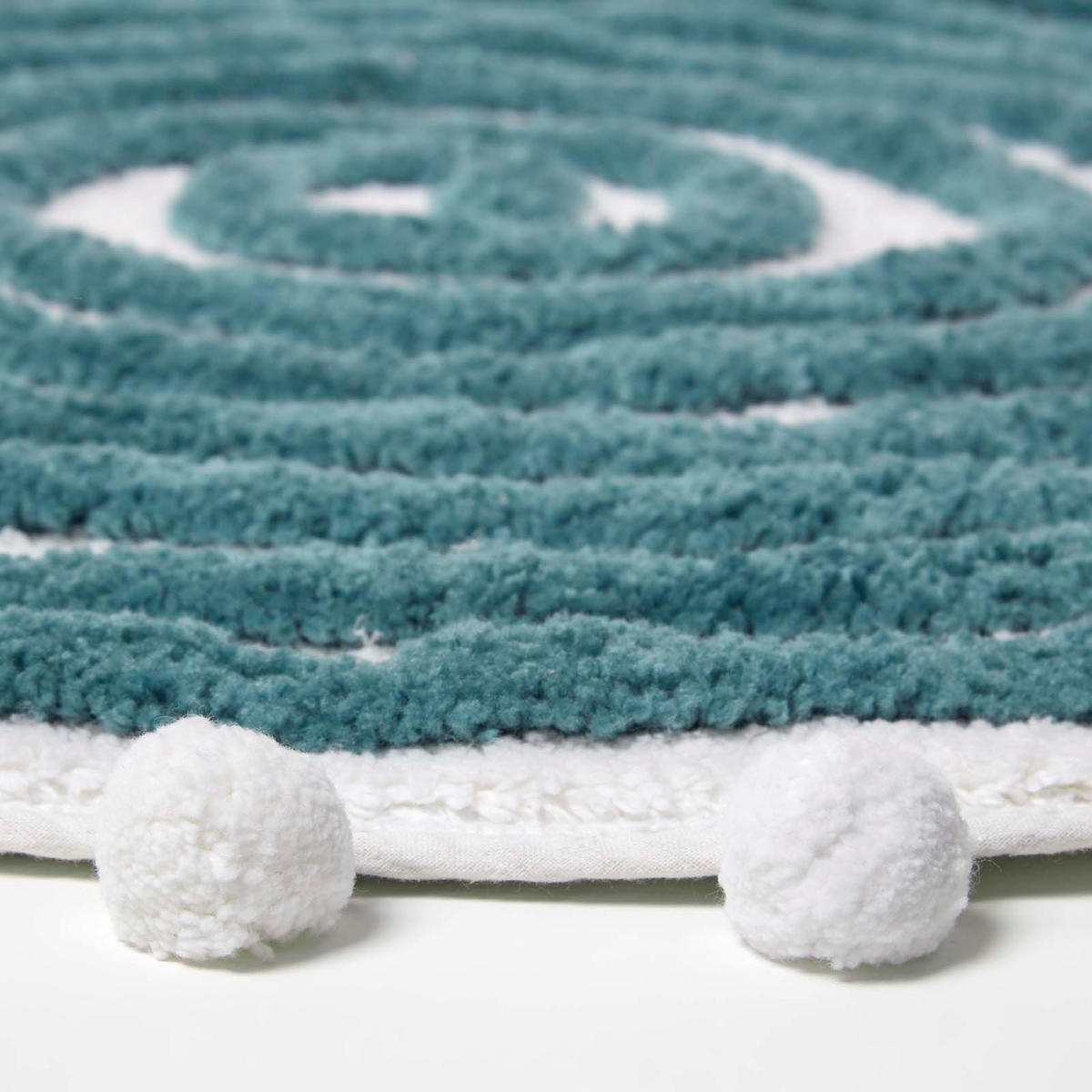 BADEMATTE Spiral 60 cm, Baumwolle - Petrol, Textil (60/60cm) - Homescapes