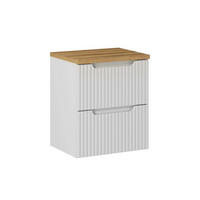 WASCHTISCHUNTERSCHRANK 50.4cm Riva Weiß und Holz - Weiß, Holzwerkstoff (50.4/59/40cm) - Petits-meubles