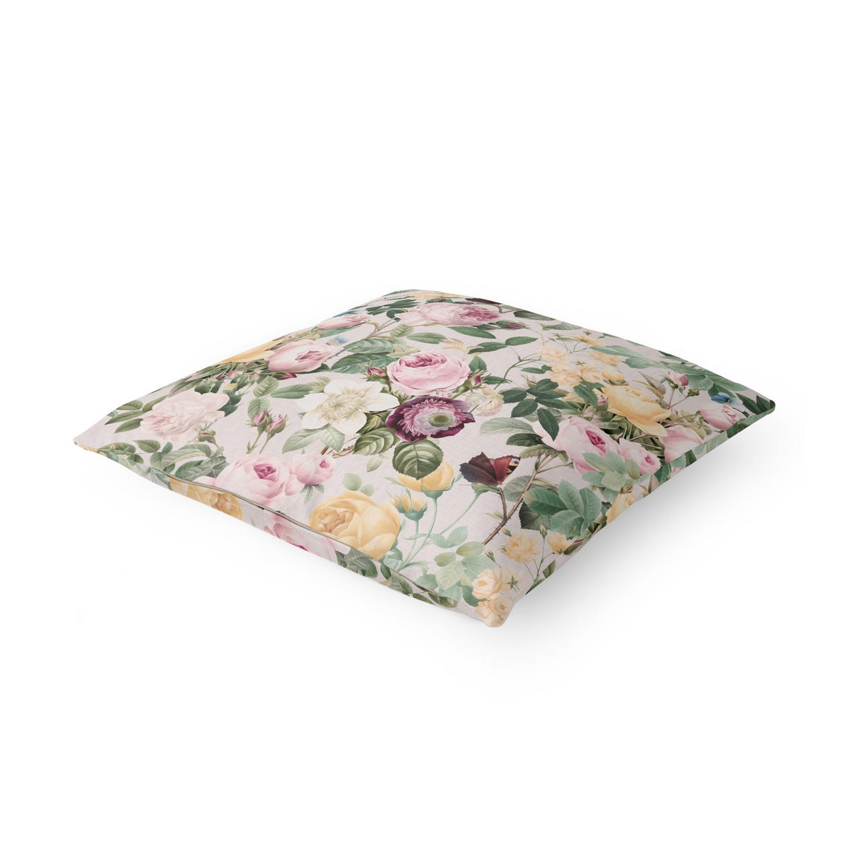KISSENBEZUG Vintage Blumen Illustration XXL 40/40 cm - Rosa, Textil (40/40cm) - Bilderwelten