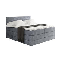 BOXSPRINGBETT mit Matratze H3|H4 und Lattenrost - VEXA KING-160x200 - Grau Casablanca - Grau, Holzwerkstoff (160/200cm) - ALTDECOR