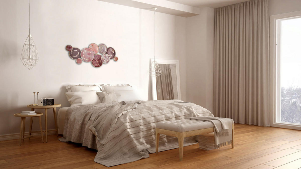 WANDDEKO Rot 120/60 cm - Pink/Rot, Metall (3/60/6cm) - KUNSTLOFT