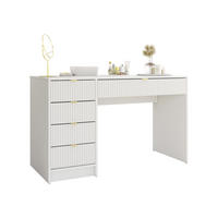 SCHREIBTISCH Tireno - Goldfarben/Weiß, Holzwerkstoff/Metall (55/120/76cm) - MIRJAN24