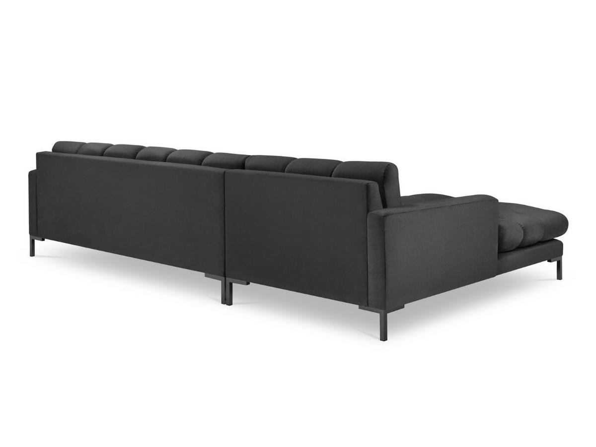 ECKSOFA links Mamaia aus Samt dunkelgrau 5 Sitzplätze - Dunkelgrau, Textil (185/293cm) - Micadoni