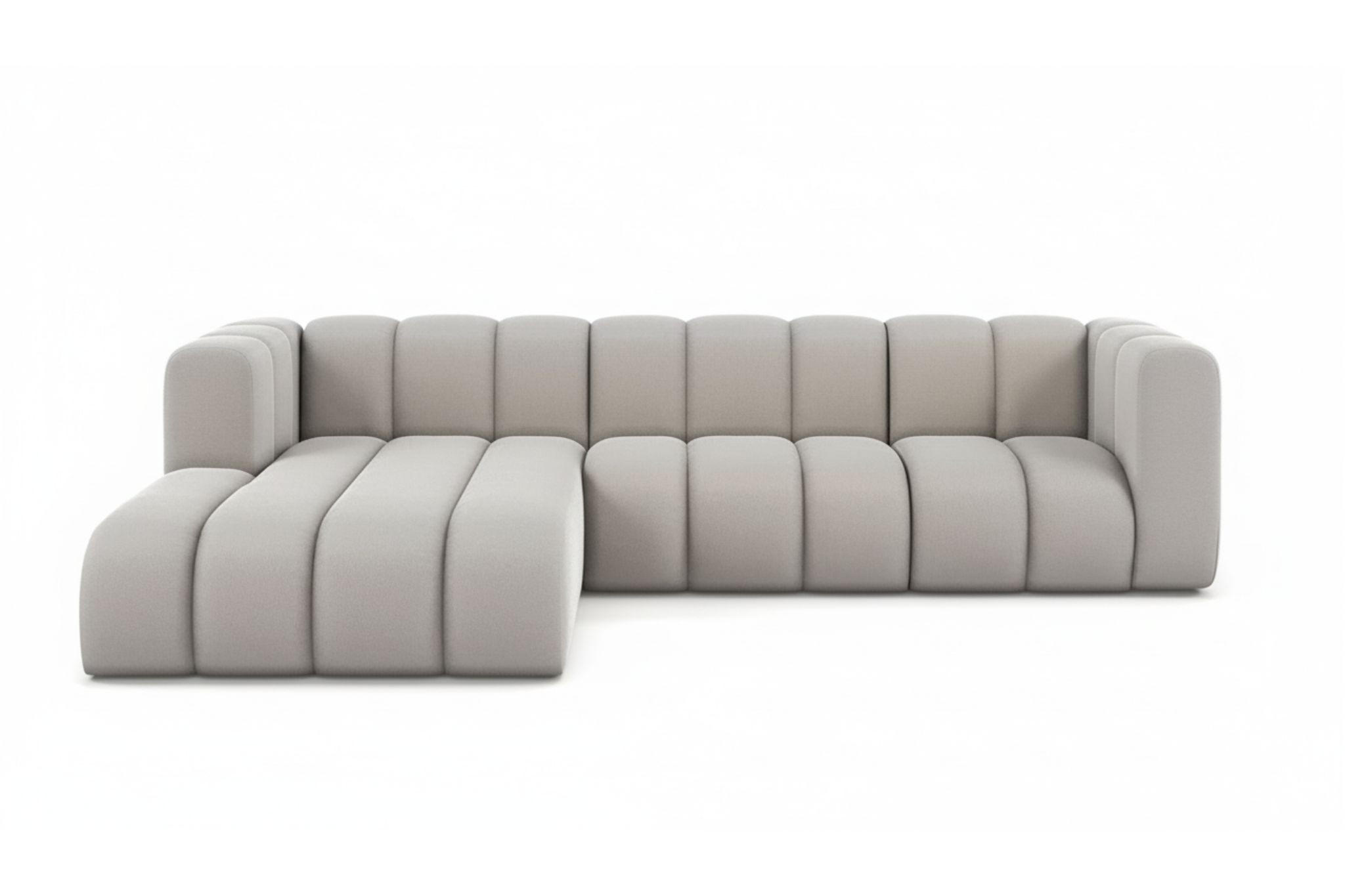 ECKSOFA L-Form Grand L 287 cm, Veloursstoff Salvador, Grau, Links - Grau, Holz (287/179cm) - Kaiser Möbel