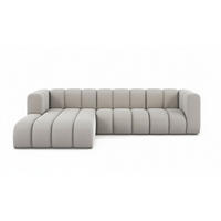 ECKSOFA L-Form Grand L 287 cm, Veloursstoff Salvador, Grau, Links - Grau, Holz (287/179cm) - Kaiser Möbel