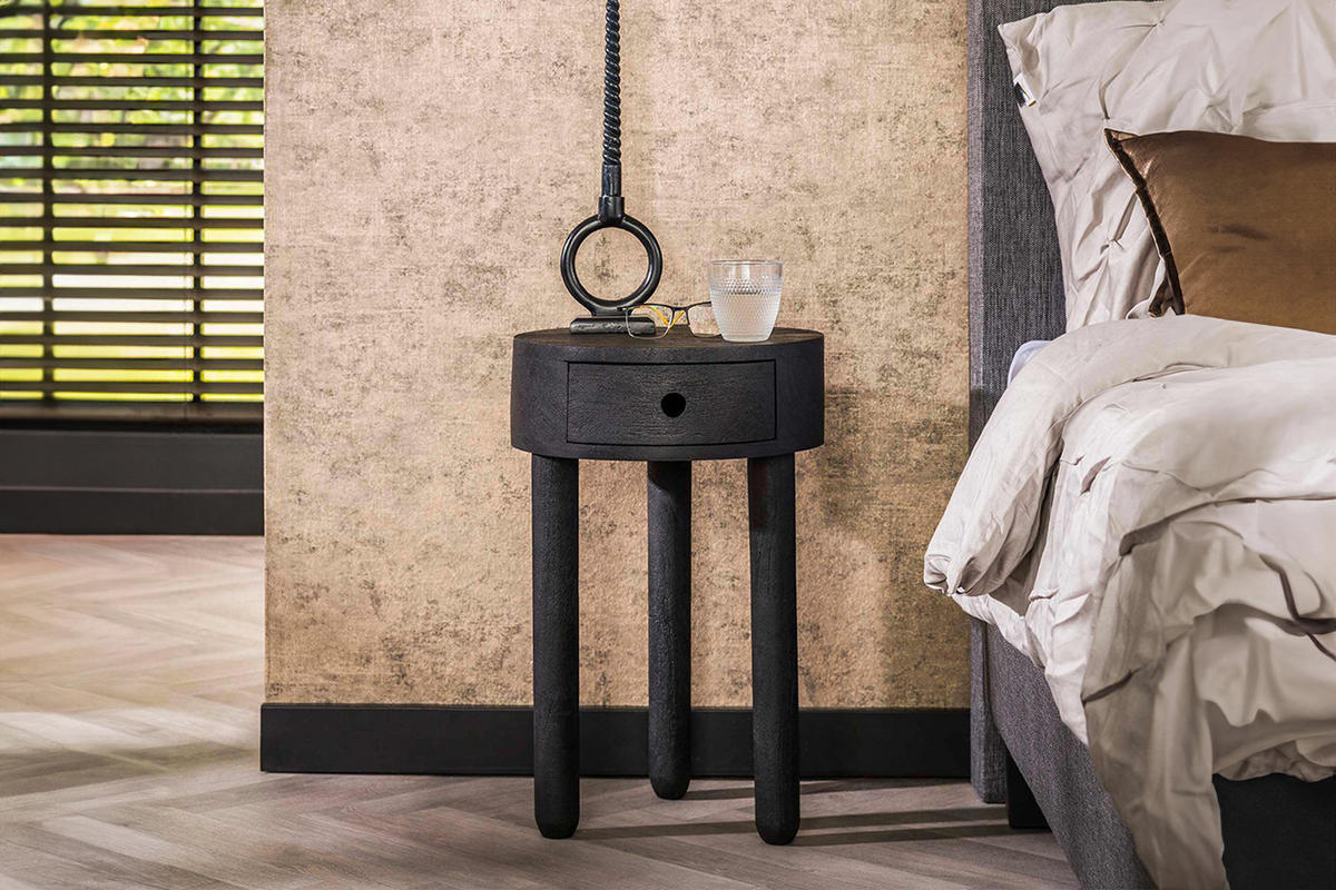 NACHTTISCH RIDA Holz Akazie - Braun, Holz (35/55/35cm) - KAWOLA
