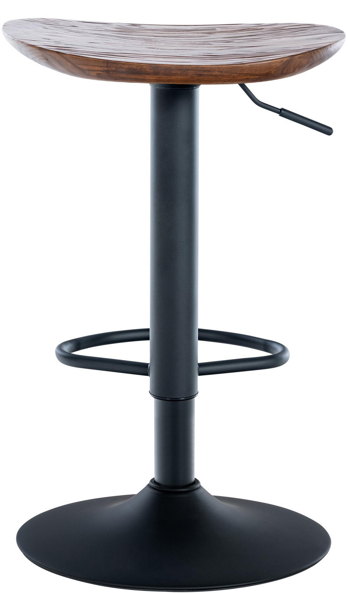 BARHOCKER Shelton walnuss - Schwarz/Braun, Holz/Metall (41/80/38.5cm) - TPFLiving