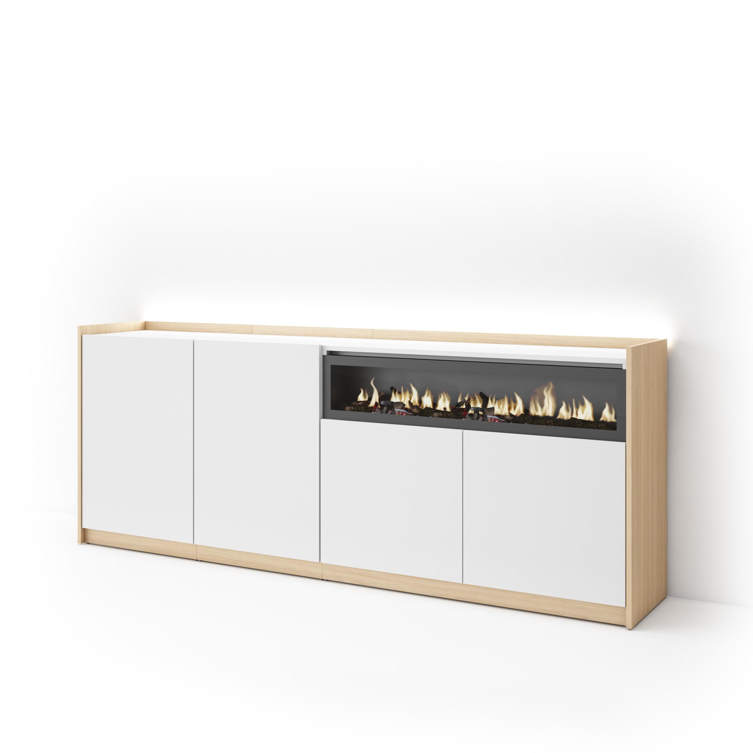 Skraut Home Sideboard, Weiß 207x80x37 cm