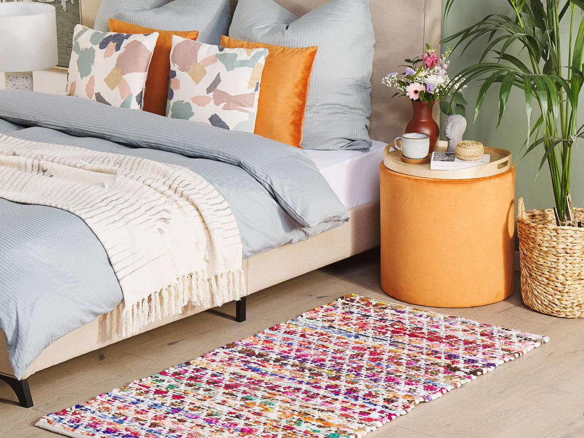 TEPPICH geflochten Arakli 150/80 cm - Multicolor, Kunststoff (80/150cm) - Beliani