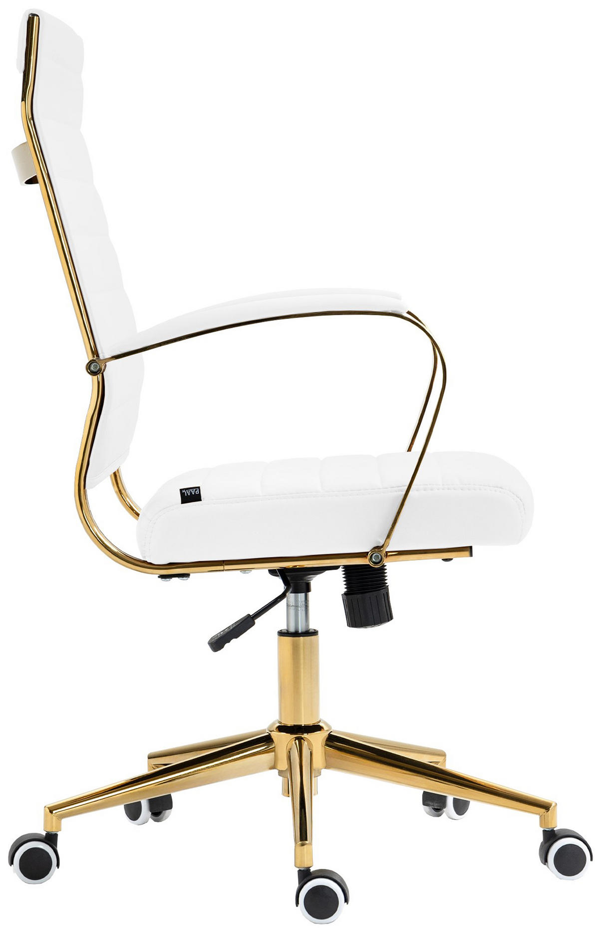 BÜROSTUHL Vantor Kunstleder weiß - Goldfarben/Weiß, Metall (57/109/59cm) - TPFLiving