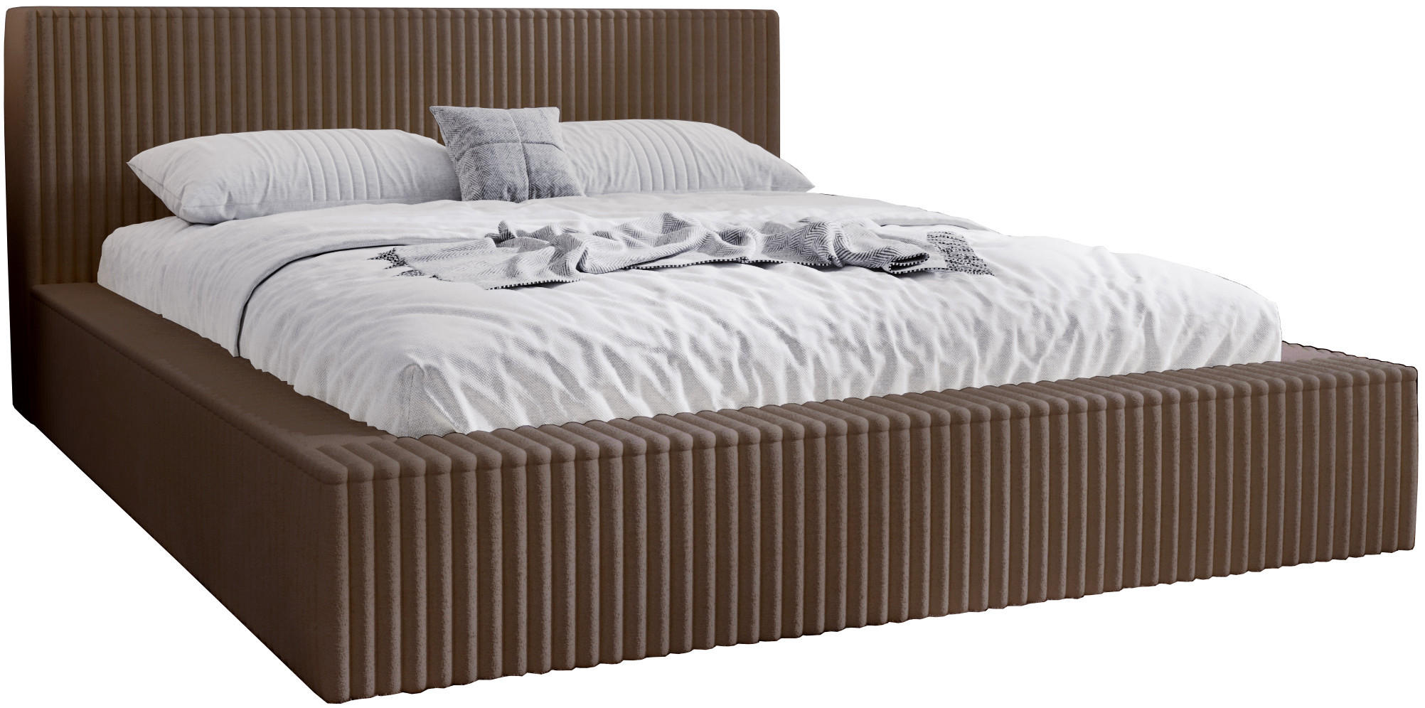 POLSTERBETT mit Bettkasten 140x200 Buffy, Cordstoff, Braun - Braun, Holz/Textil (140/200cm) - Emporius