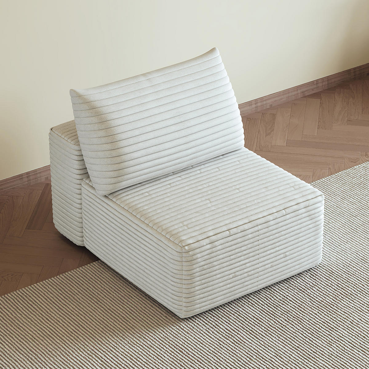 SOFAELEMENT DE-34752 1‑Sitzer‑Modul Weiß - Weiß, Textil (95/83/70cm) - ComfortXL