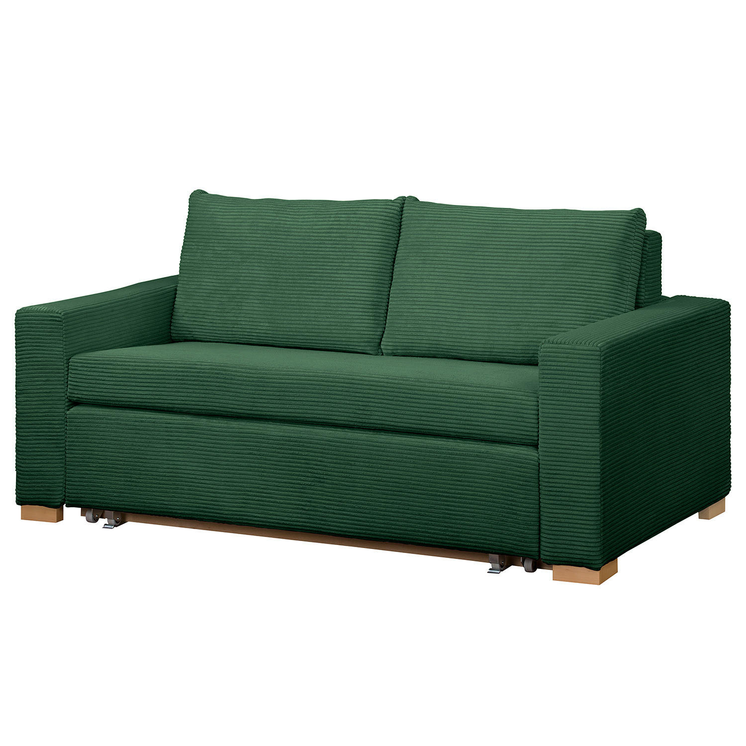 SCHLAFSOFA - Buchefarben/Grün, Holz/Buchenholz (173/90/90cm) - home24