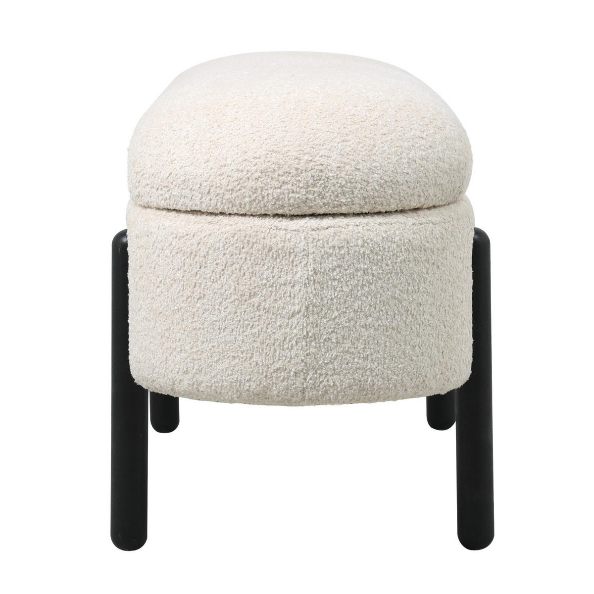 AUFBEWAHRUNGSBANK aus Stoff 108x41x48cm, beige - Beige, Holz (108/48/41cm) - Giga Meubel