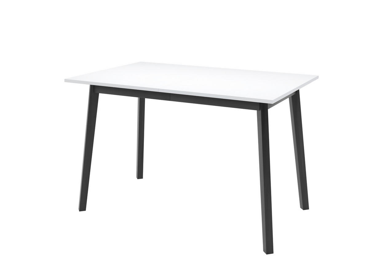 ESSTISCH ENZO S Ausziehbar 125 - 165 / 80 x 77 cm - Schwarz/Weiß, Holz (125/80/77cm) - MASSENO