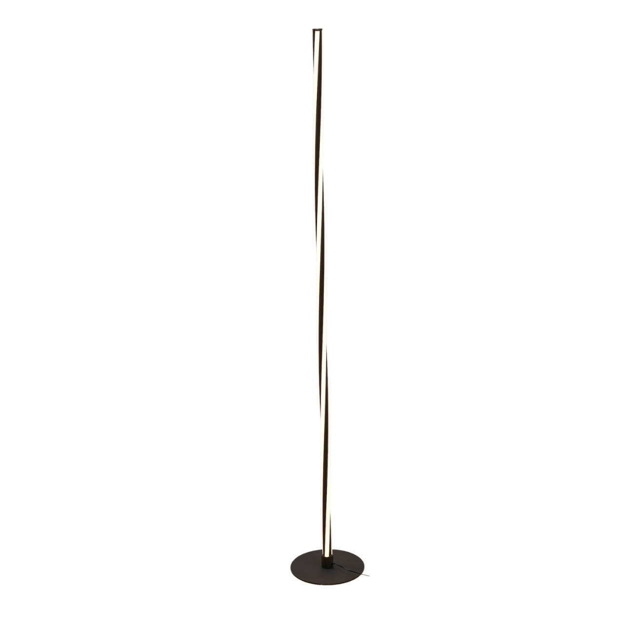 STEHLEUCHTE Telvo, Schwarz, 148cm, Dimmbar - Schwarz, Metall (148/20/148cm) - KOSILUM