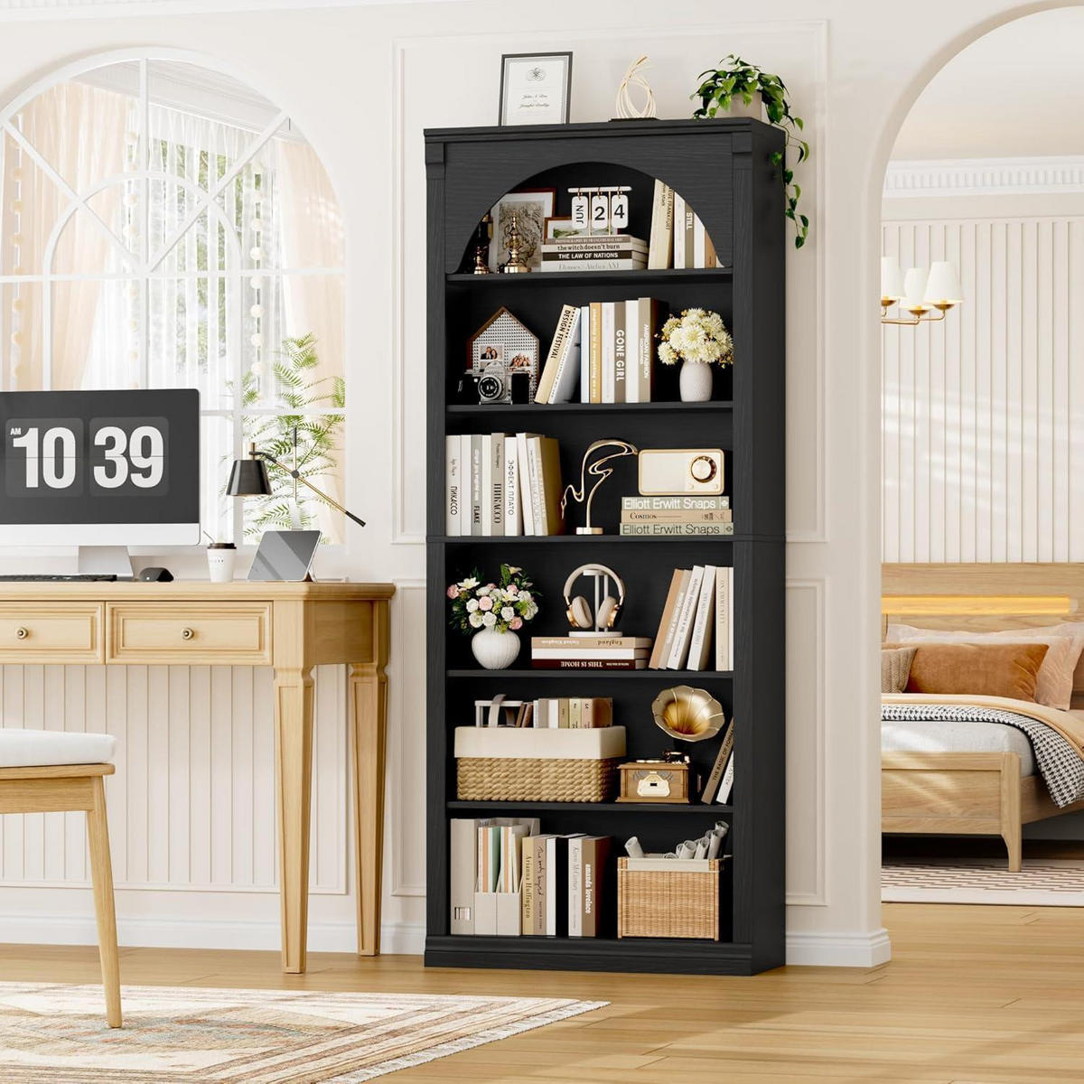 BÜCHERREGAL 75 cm schwarz - Schwarz, Holzwerkstoff (75/186/28cm)