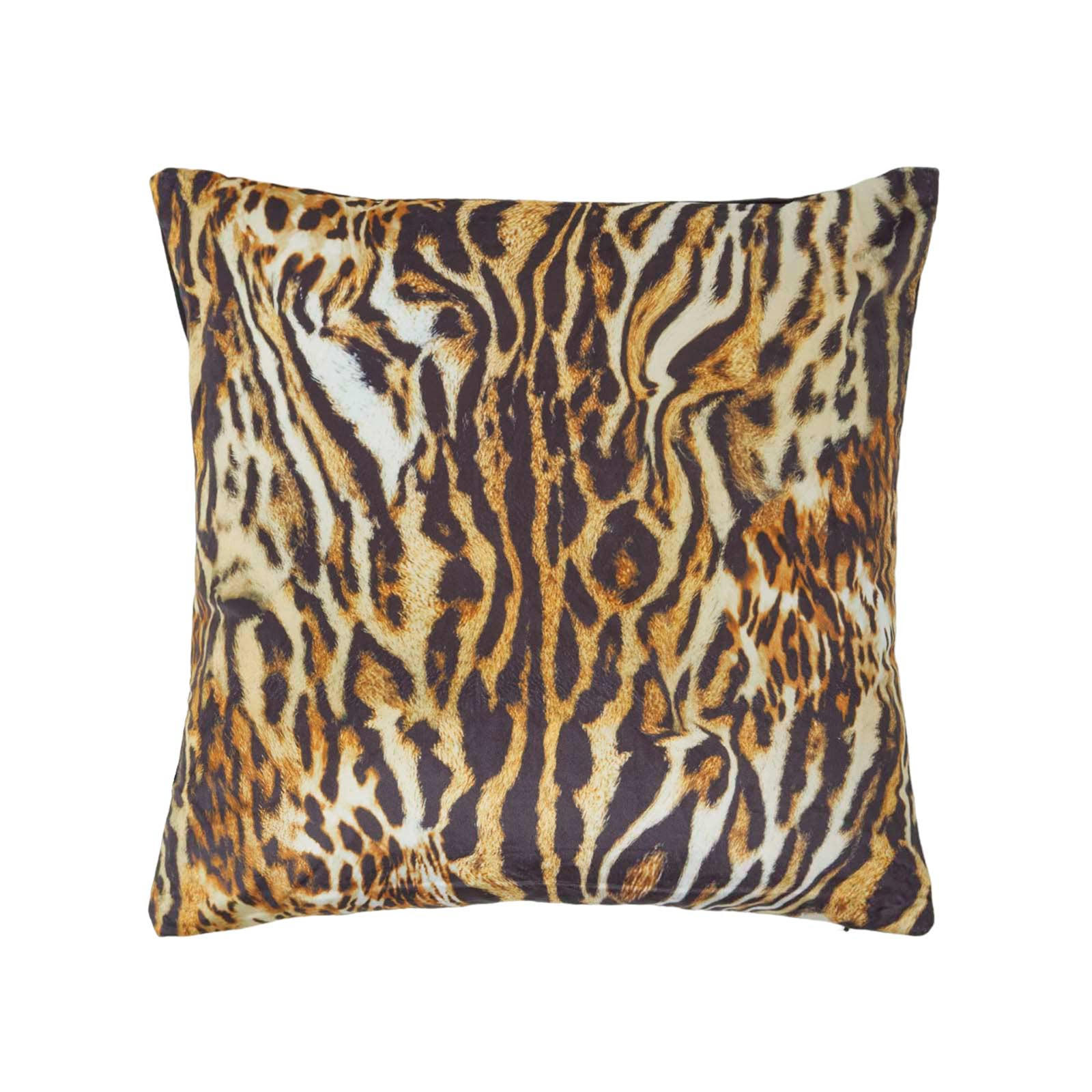 KISSENHÜLLE Tiger – Samt schwarz-gold 46/46 cm - Schwarz, Textil (46/46cm) - Homescapes