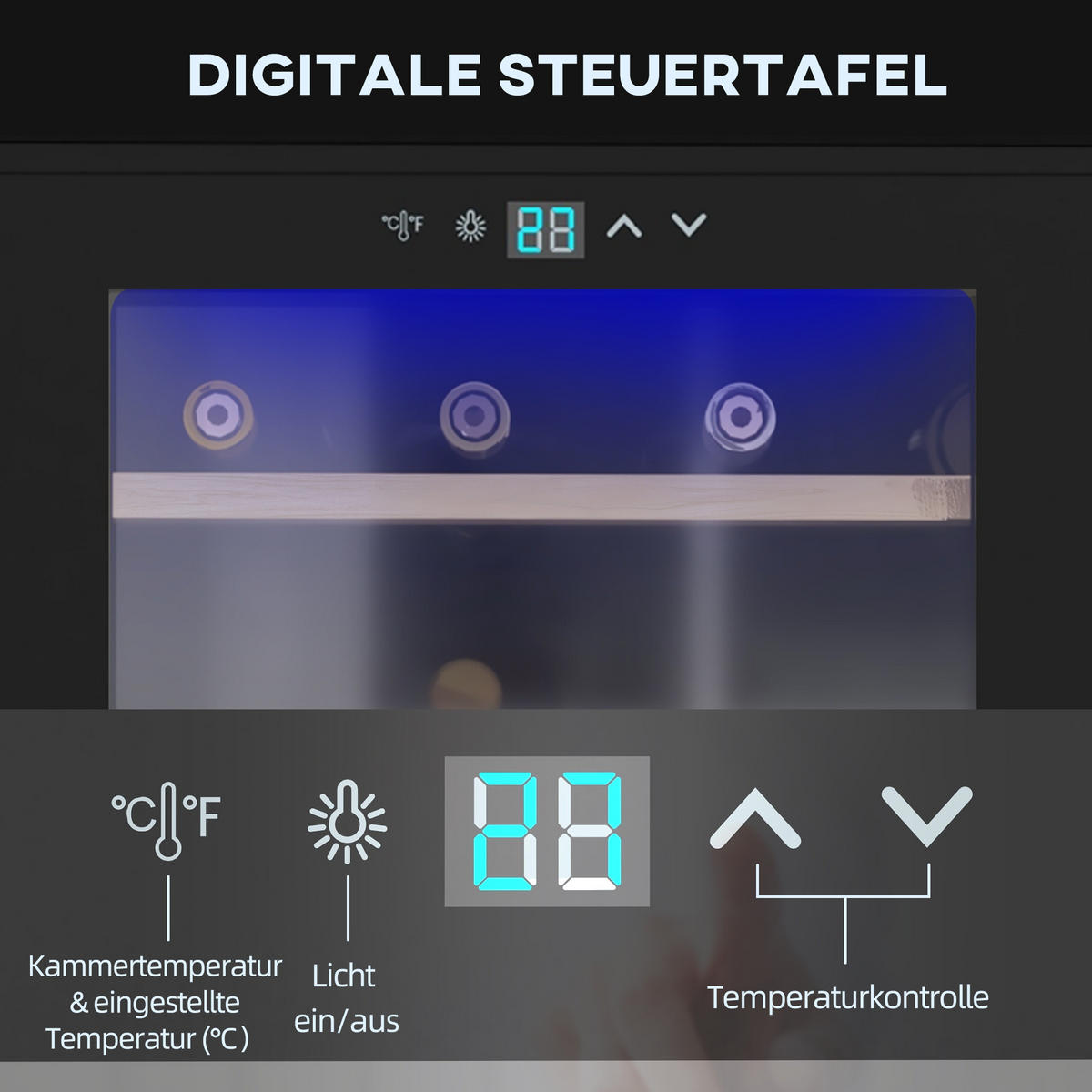 WEINLAGERUNG, Stahl, Schwarz, 43B x 45T x 75H cm - Schwarz, Metall (45/75/43cm) - HOMCOM